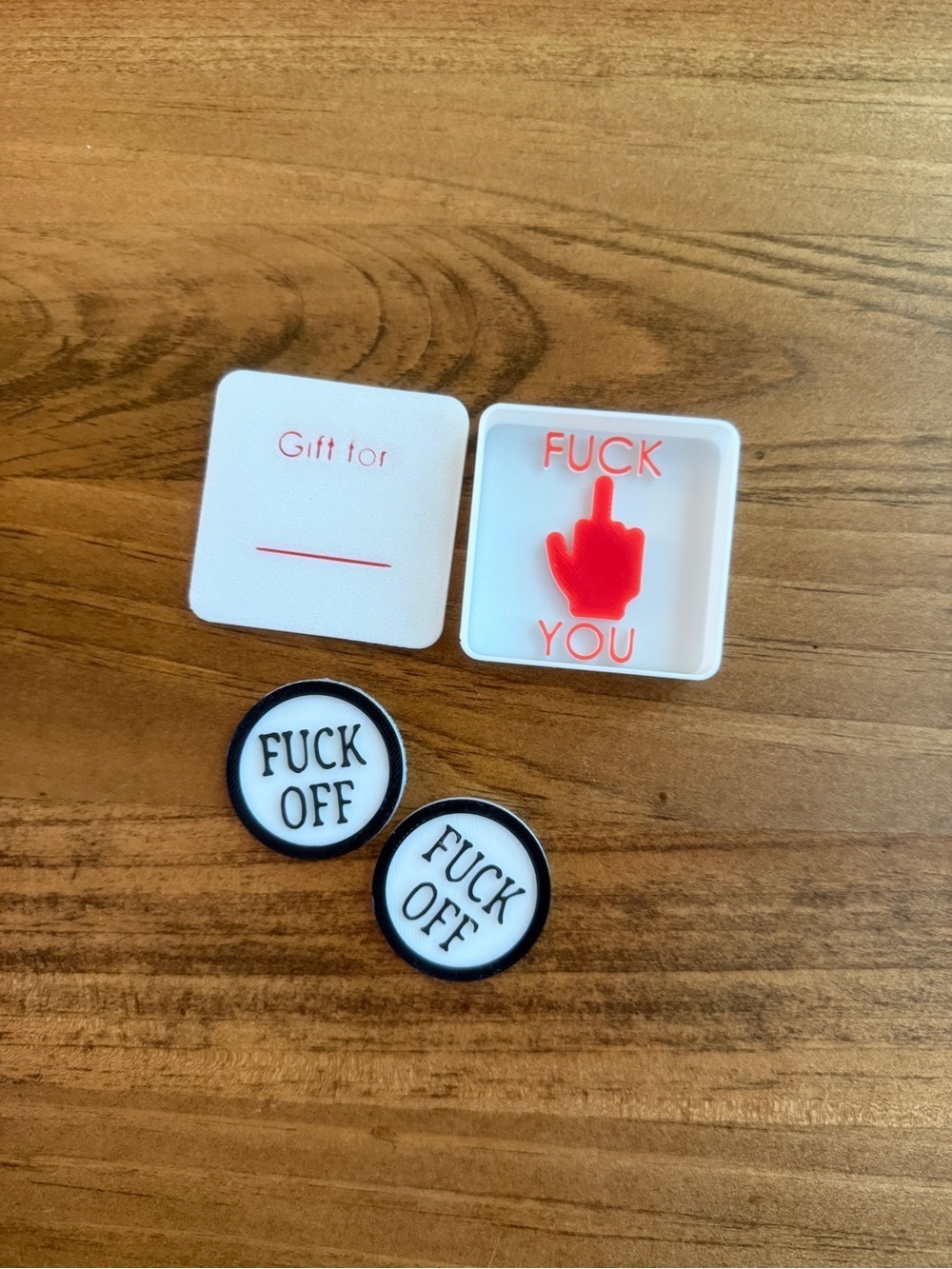 Novelty adult set with circle pieces - White & Red 3d printed